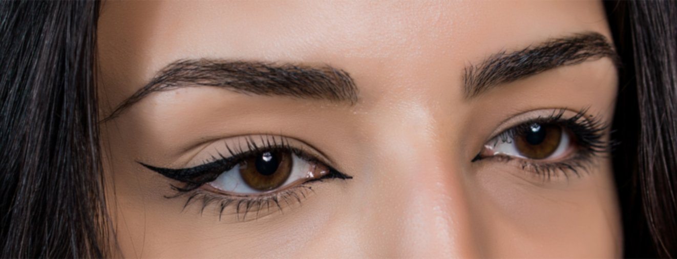Closeup of woman's eyes after brow lift