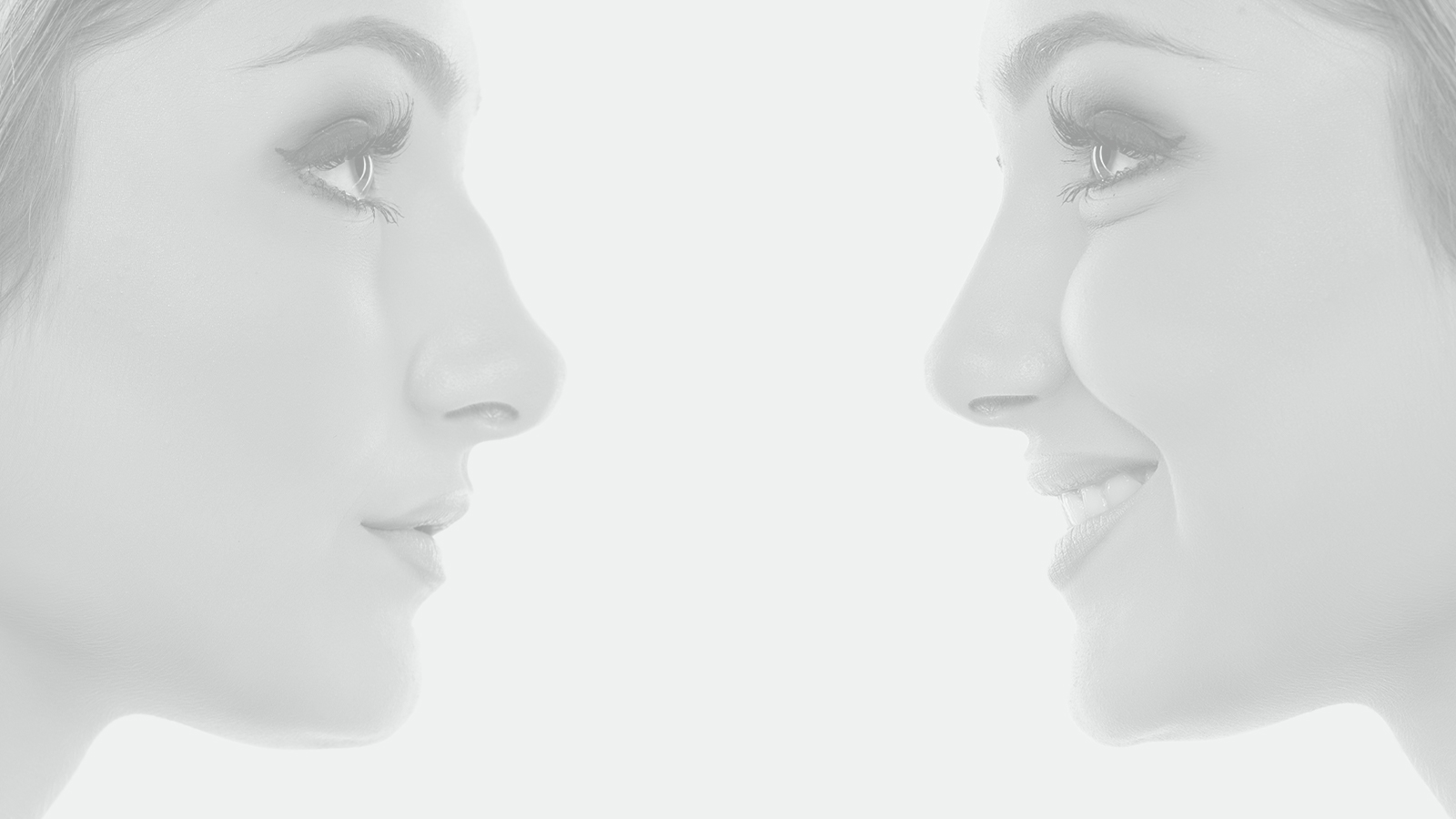 Woman's profile before and after a nose job