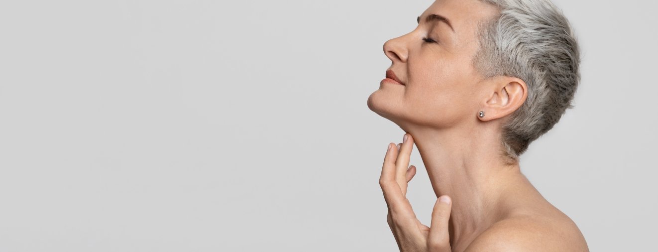 Woman's smooth neck after Renuvion J-Plasma treatment